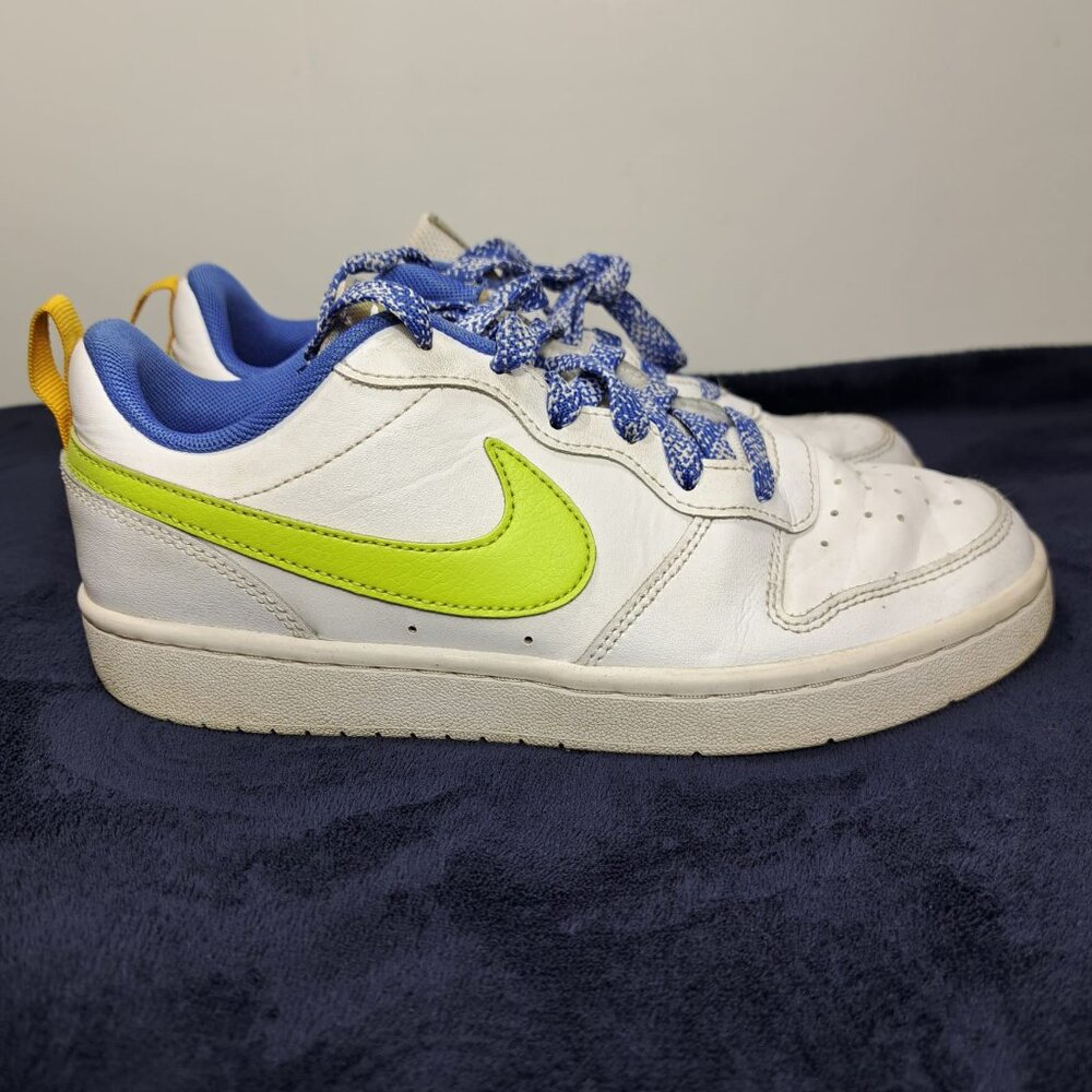 Nike Court Borough Low 2 White Atomic Green DQ7770-100 Size 5Y‎